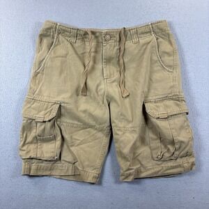 1897 American Lifestyle Men's Cargo Shorts Sz 34‎ Khaki Drawstrings